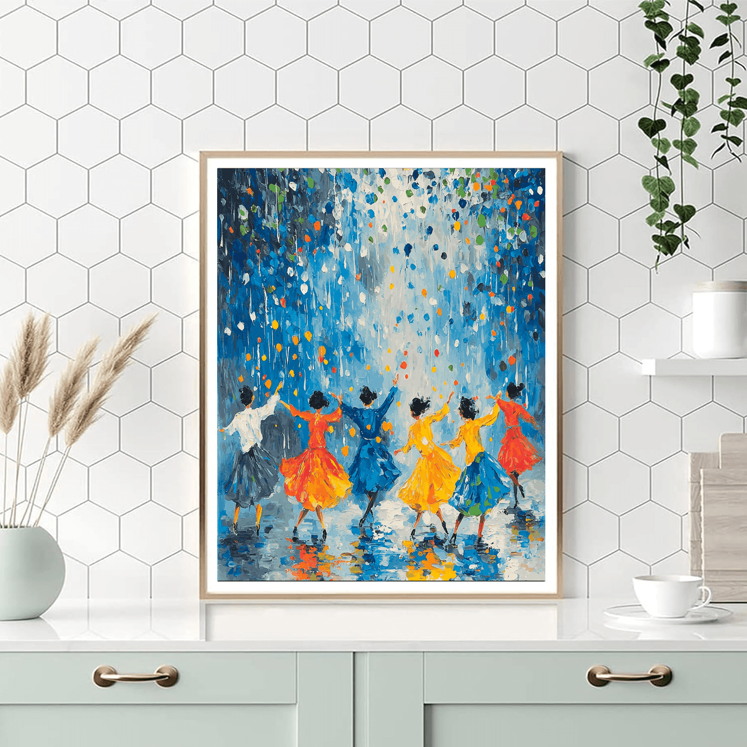Renoir Inspired Dancing in the Rain - DIY Painting By Numbers Kit