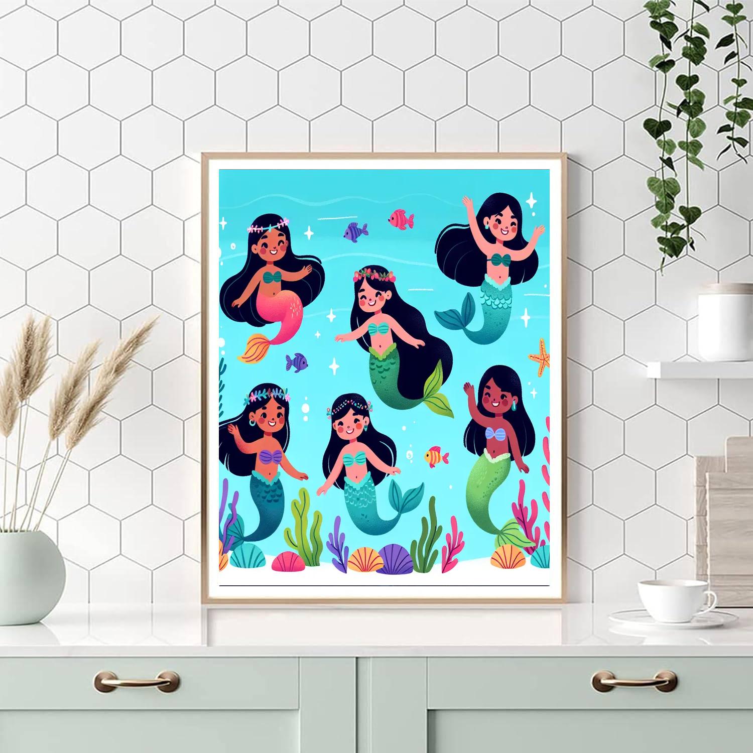 Ocean's Mystical Mermaids Numbered Painting Kits