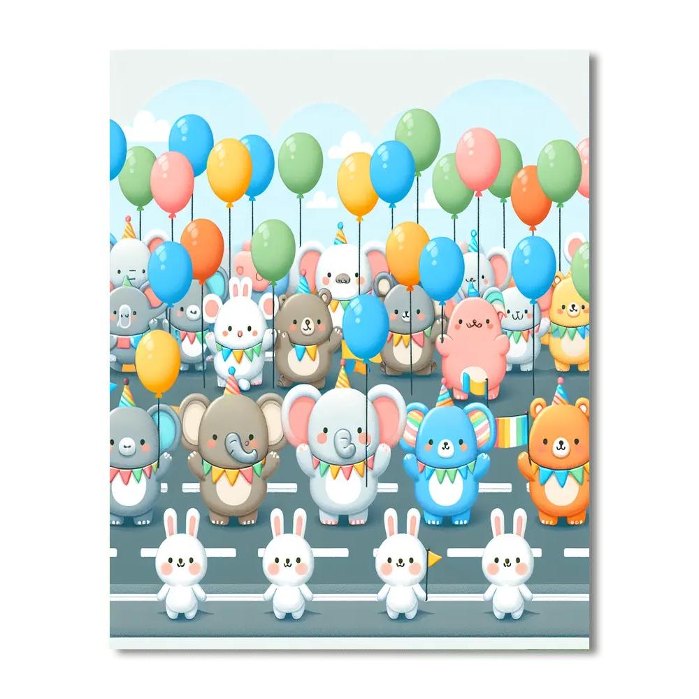 Epic Animal Parade Number Painting