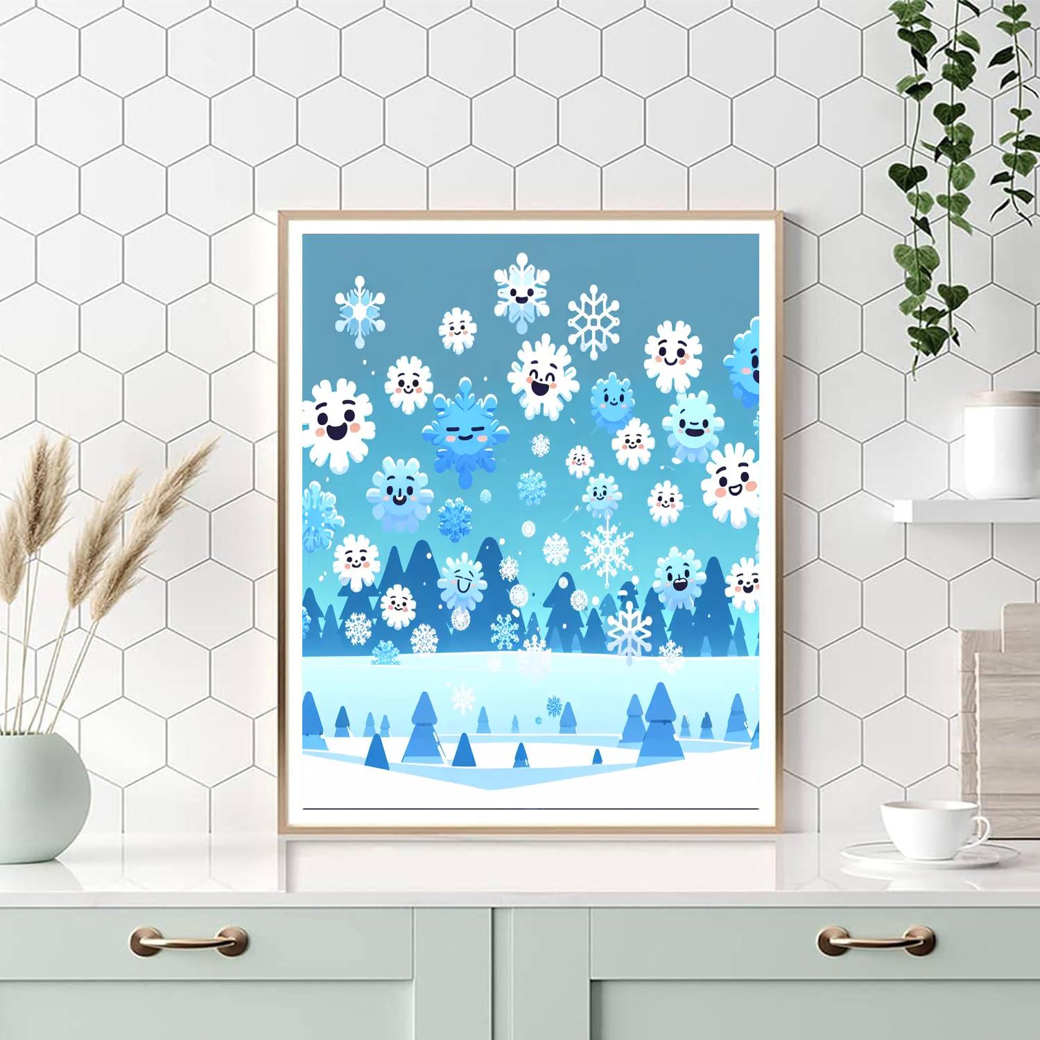 Dancing Snowflakes Painting By Numbers Kit