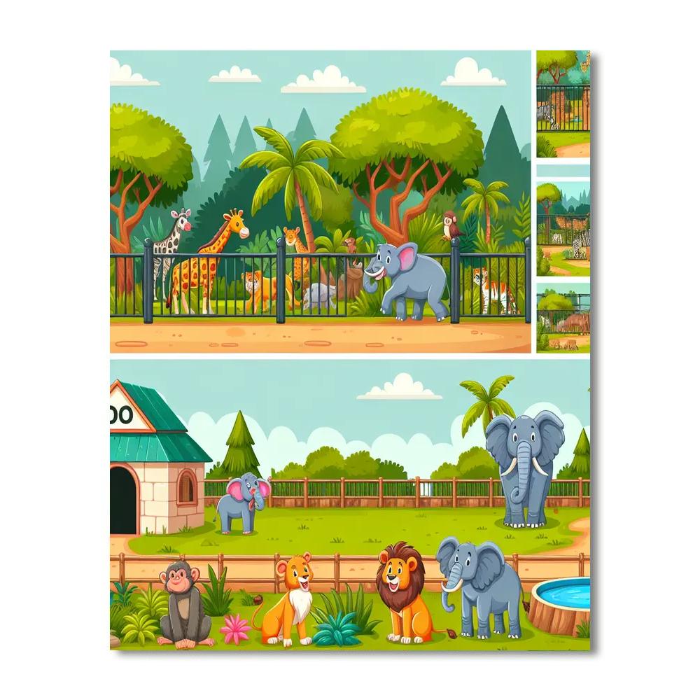 Zany Zoo Extravaganza Paint By Numbers Art