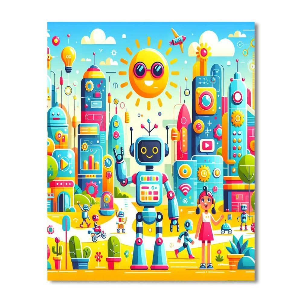 Exciting Robot Adventures Paint By Numbers
