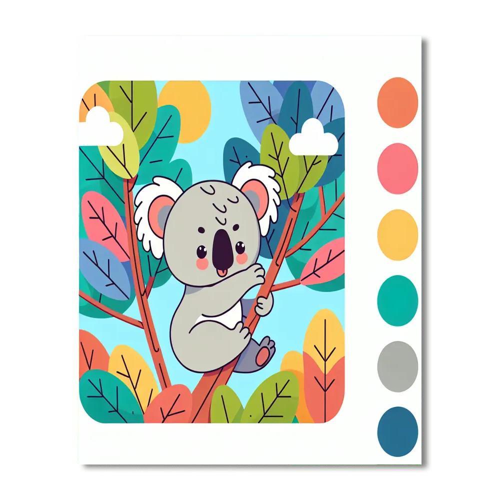 Colorful Koala Adventure Paint By Numbers Art