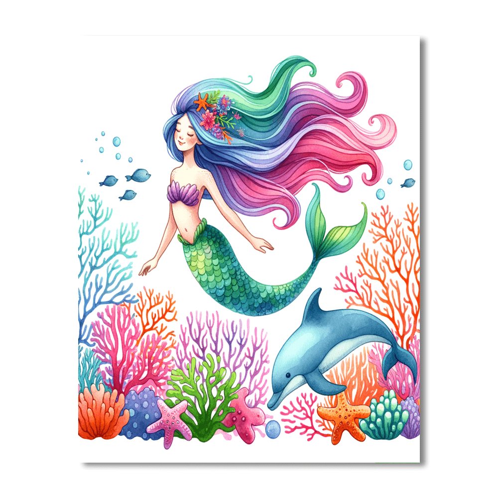 Underwater Mermaid Adventure Paint By Numbers Kits