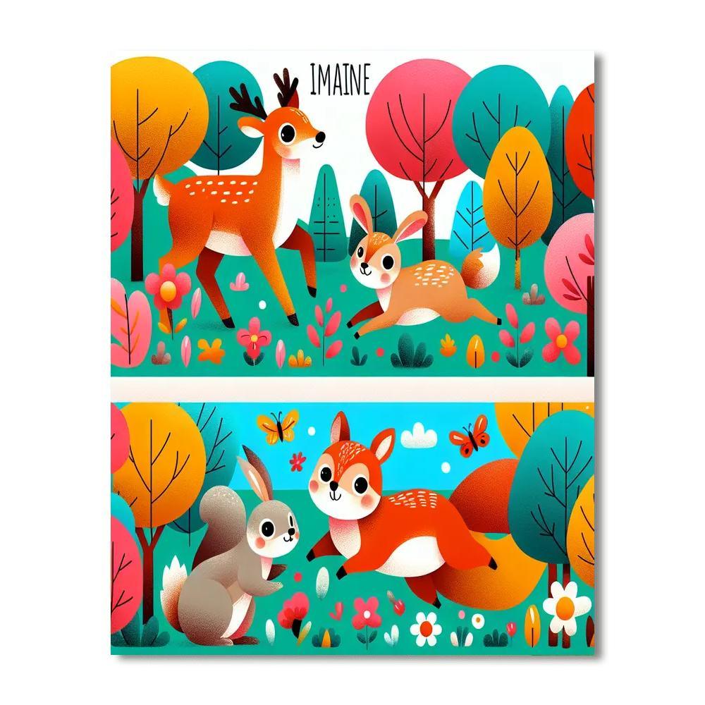 Adorable Woodland Animals Paint By Number