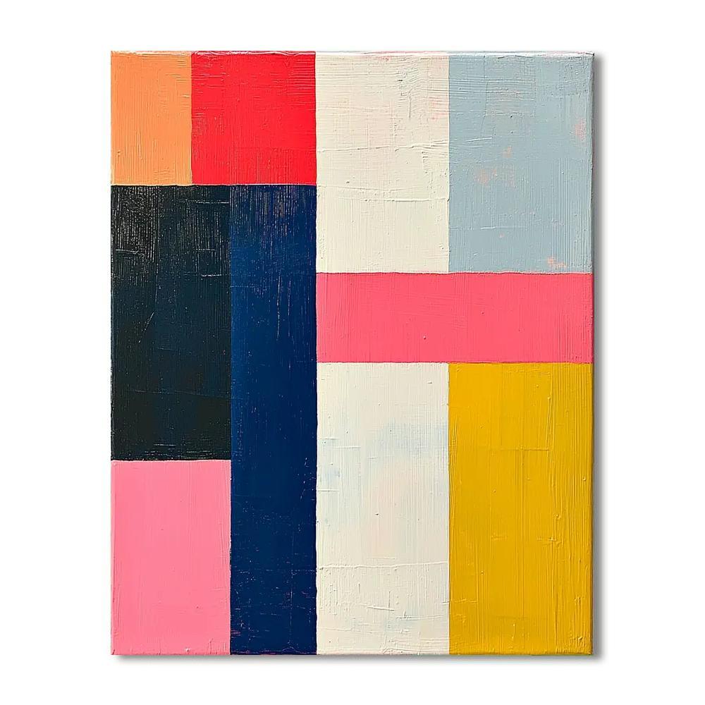 Piet Mondrian Inspired Geometric Rhythms  DIY Paint By Numbers