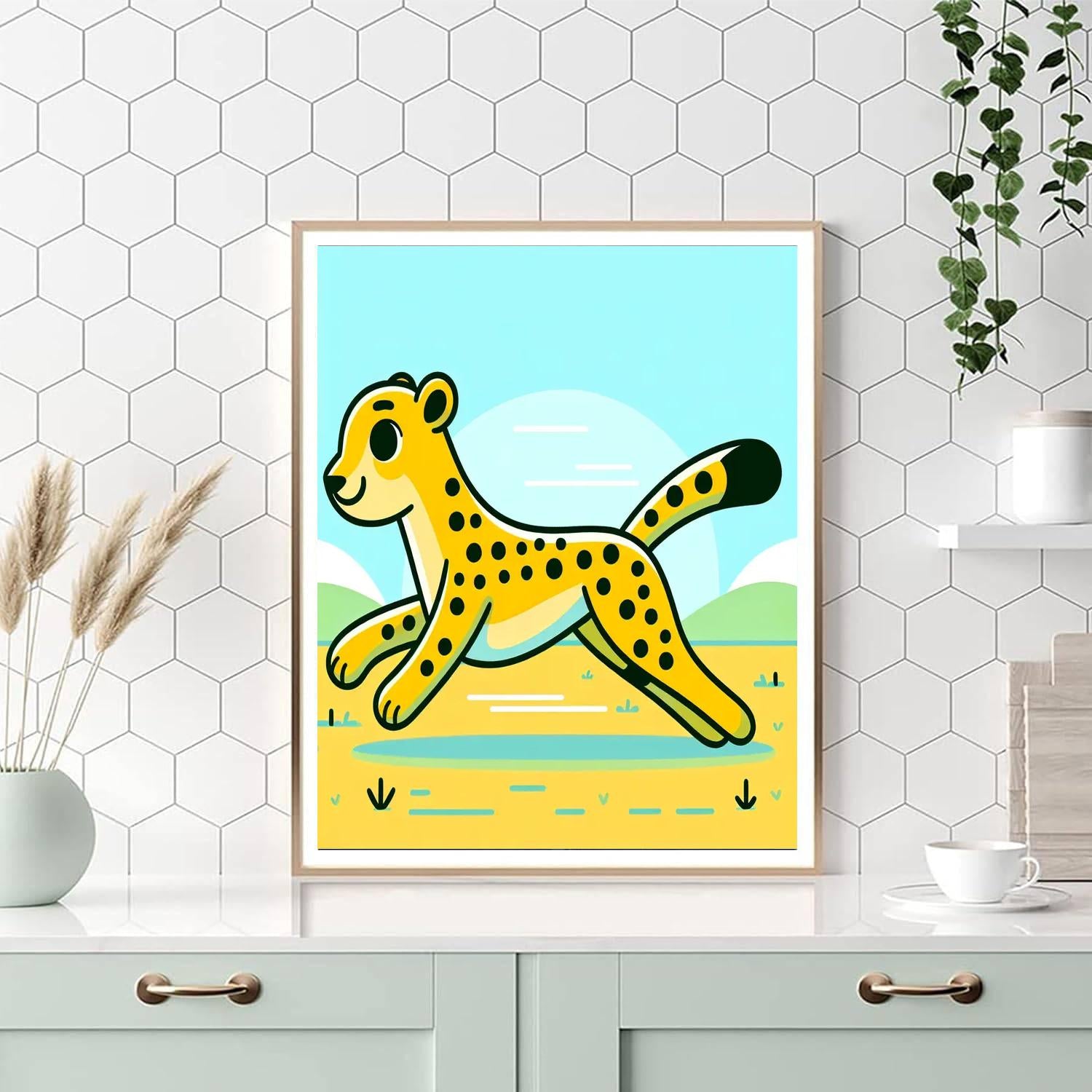 Dashing Cheetah Paint By Numbers Art