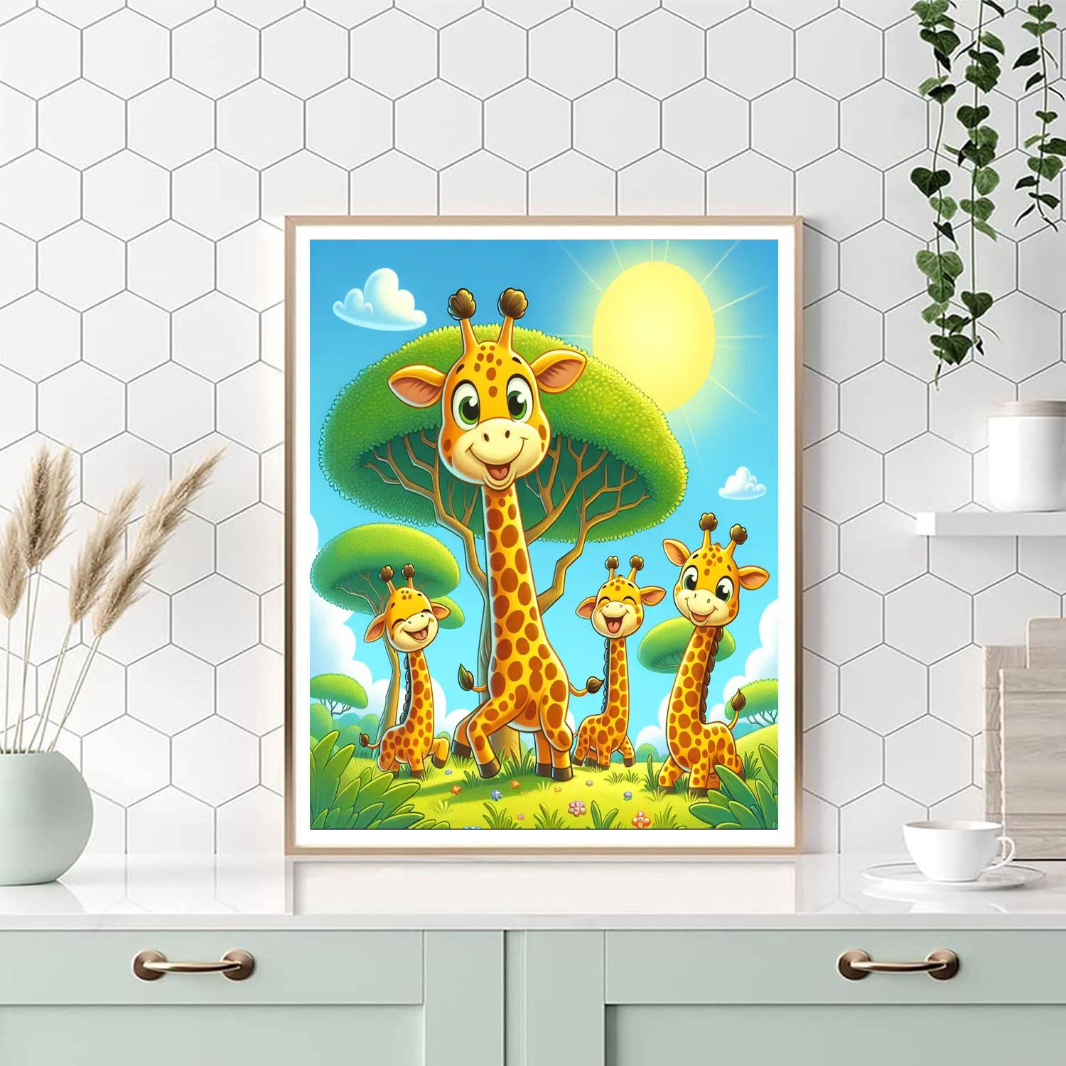 Giddy Giraffes Number Painting