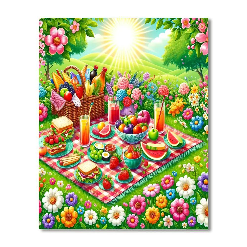 Colorful Summer Picnic DIY Paint By Numbers
