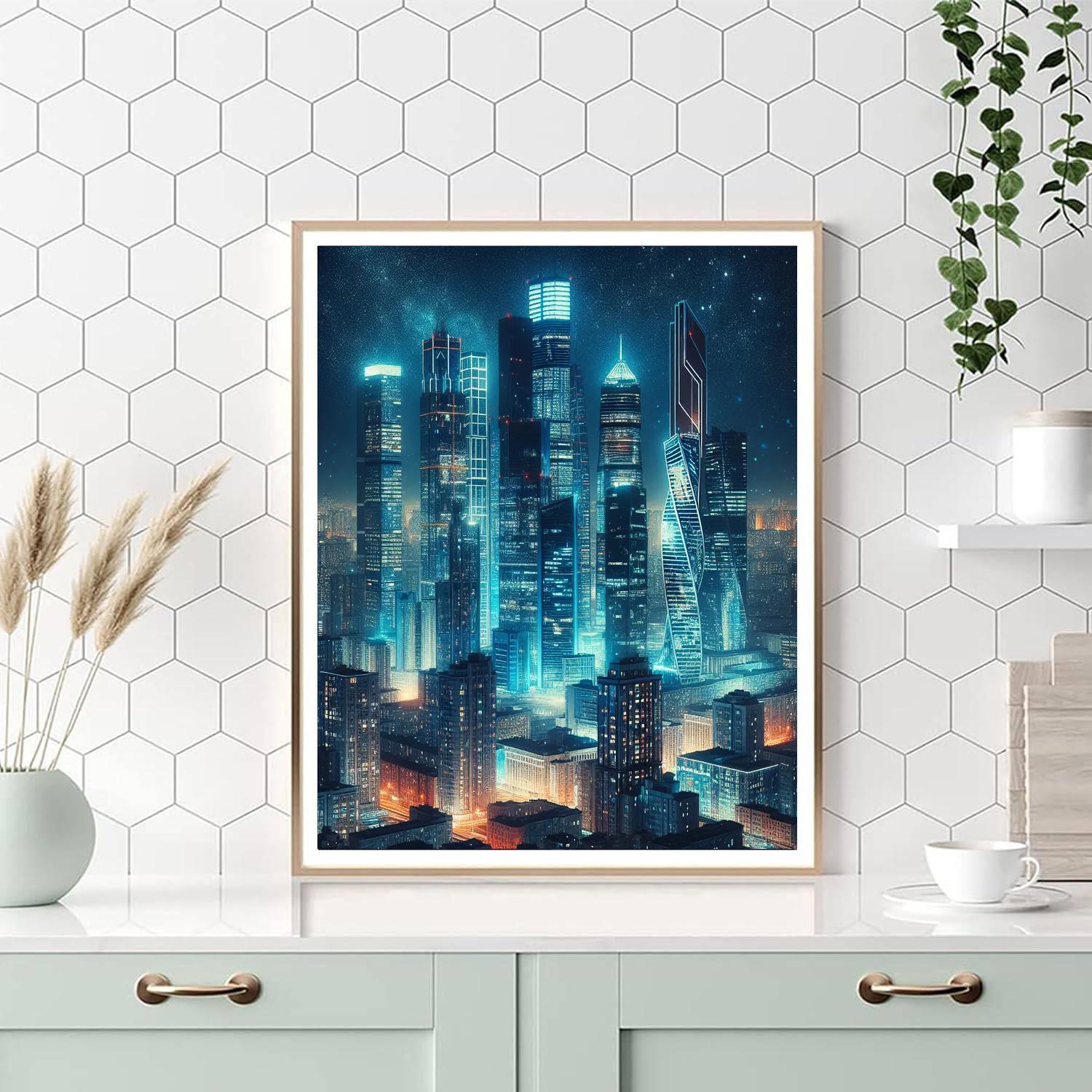 Urban Night Skyline Paint By Number
