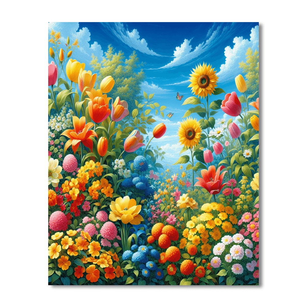 Vibrant Flower Blossom Paint By Numbers