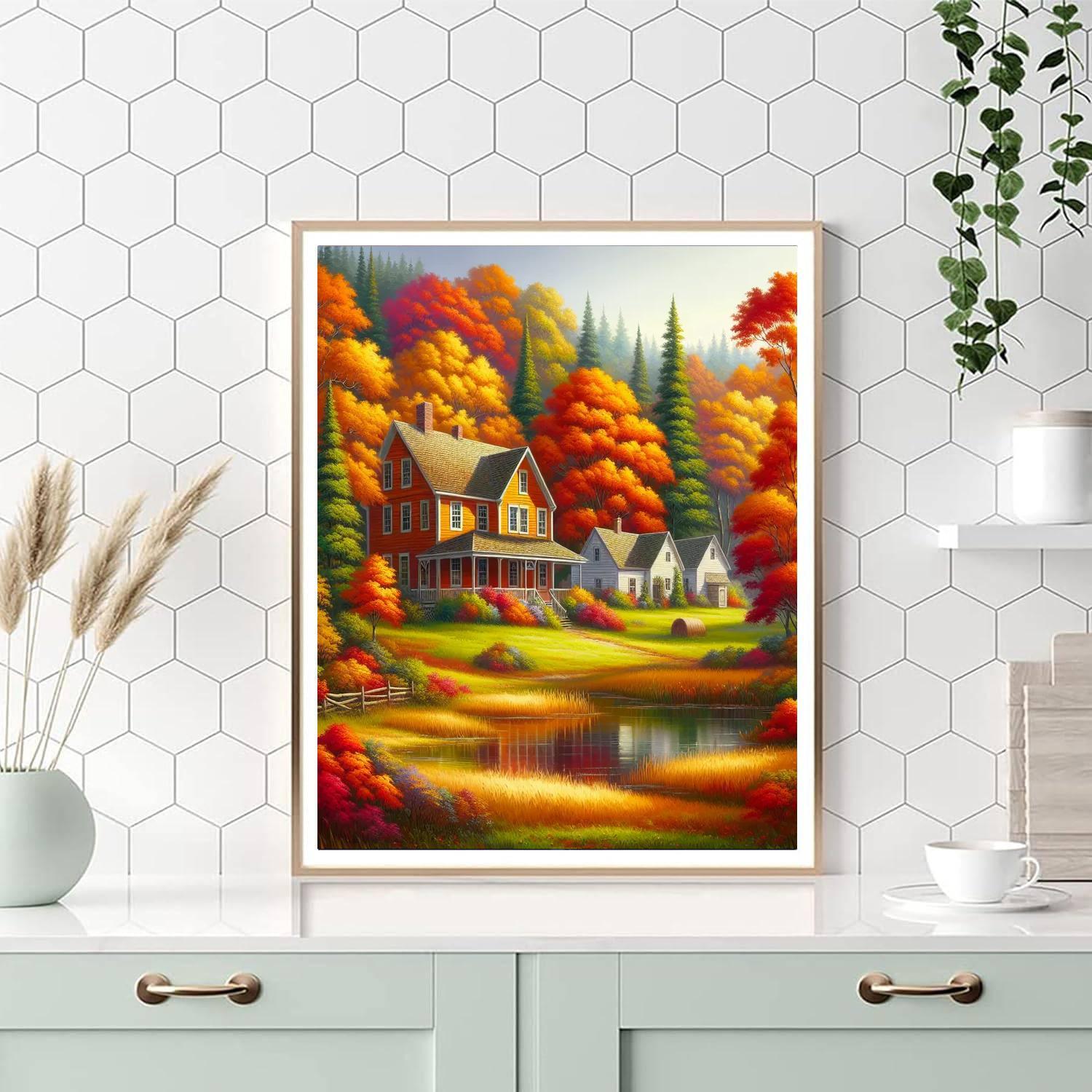 Rural Autumn Scene Painting By Numbers Kit