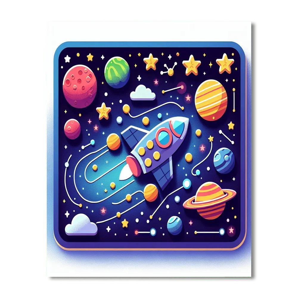 Space Explorers Journey Paint By Numbers Art