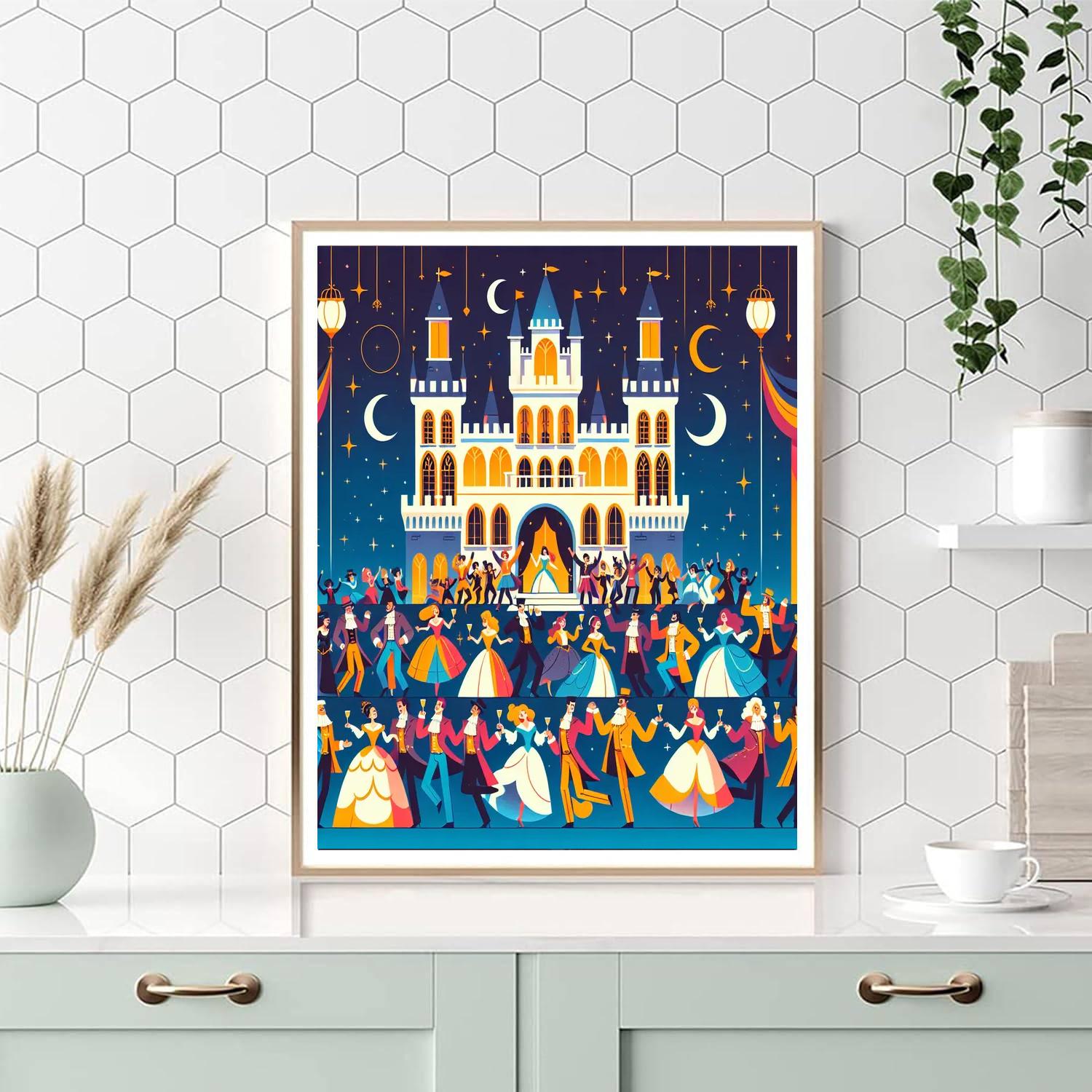 Fairytale Castle Party Number Painting