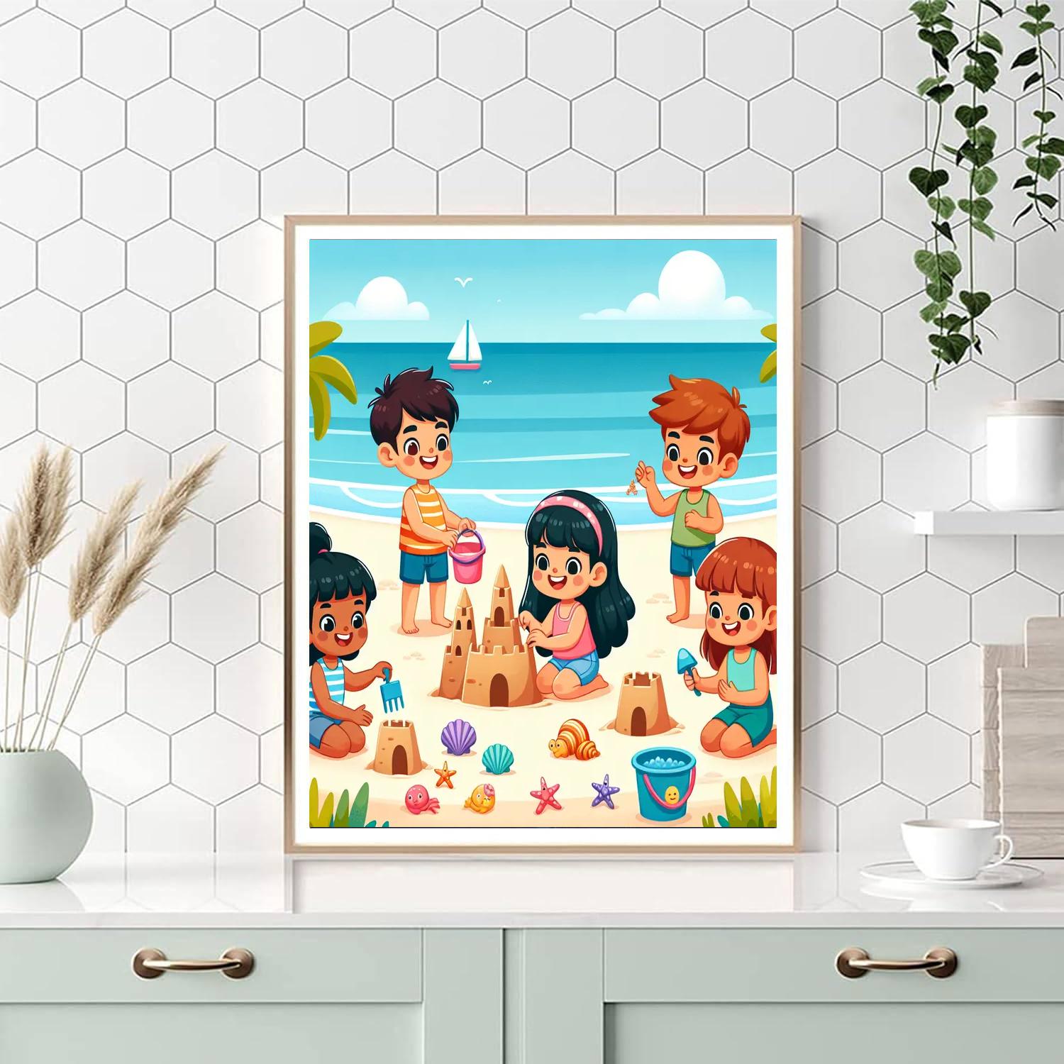 Joyful Seaside Getaway Painting Number Kit
