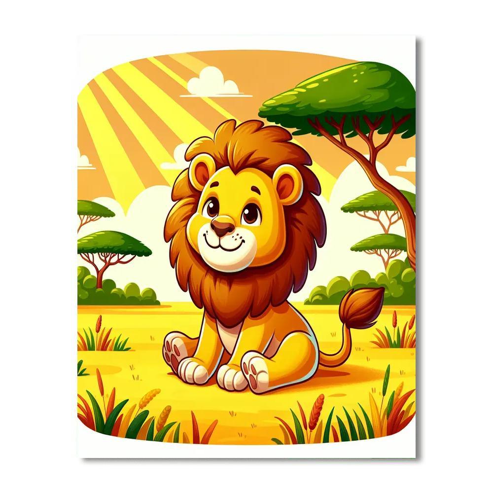 Cheerful Lion Paint By Numbers Art