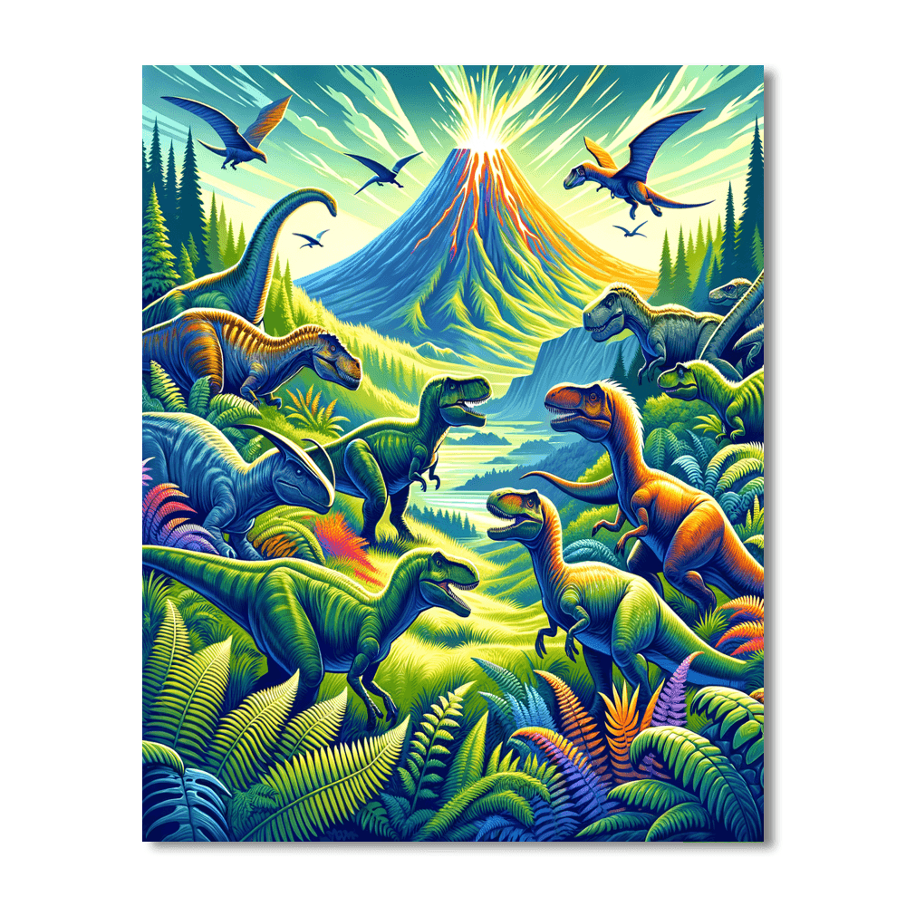 Fantastical World Of Dinosaurs DIY Paint By Numbers