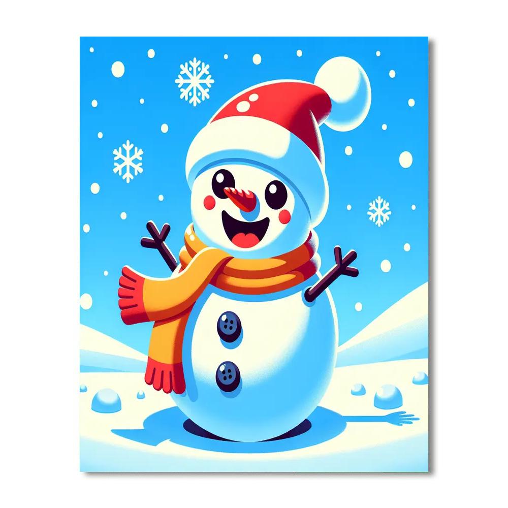 Sparkly Snowman Paint By Numbers Art