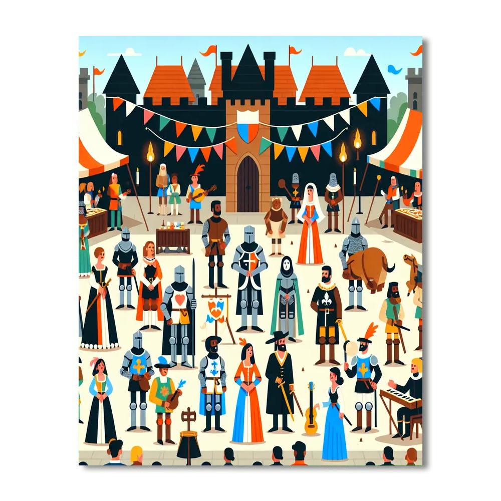 Medieval Festival Of Lights Painting By Numbers Kit