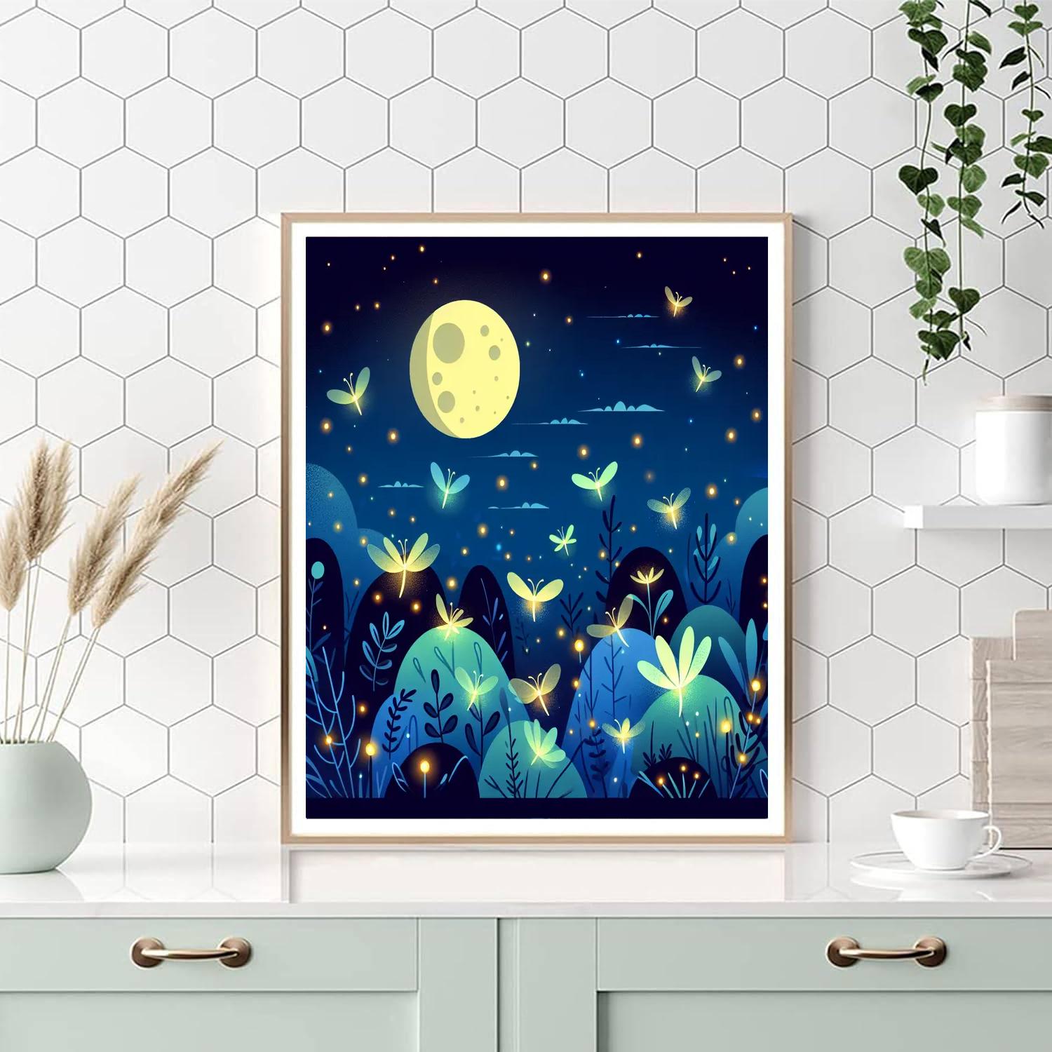 Fluttering Fireflies Paint By Numbers Art