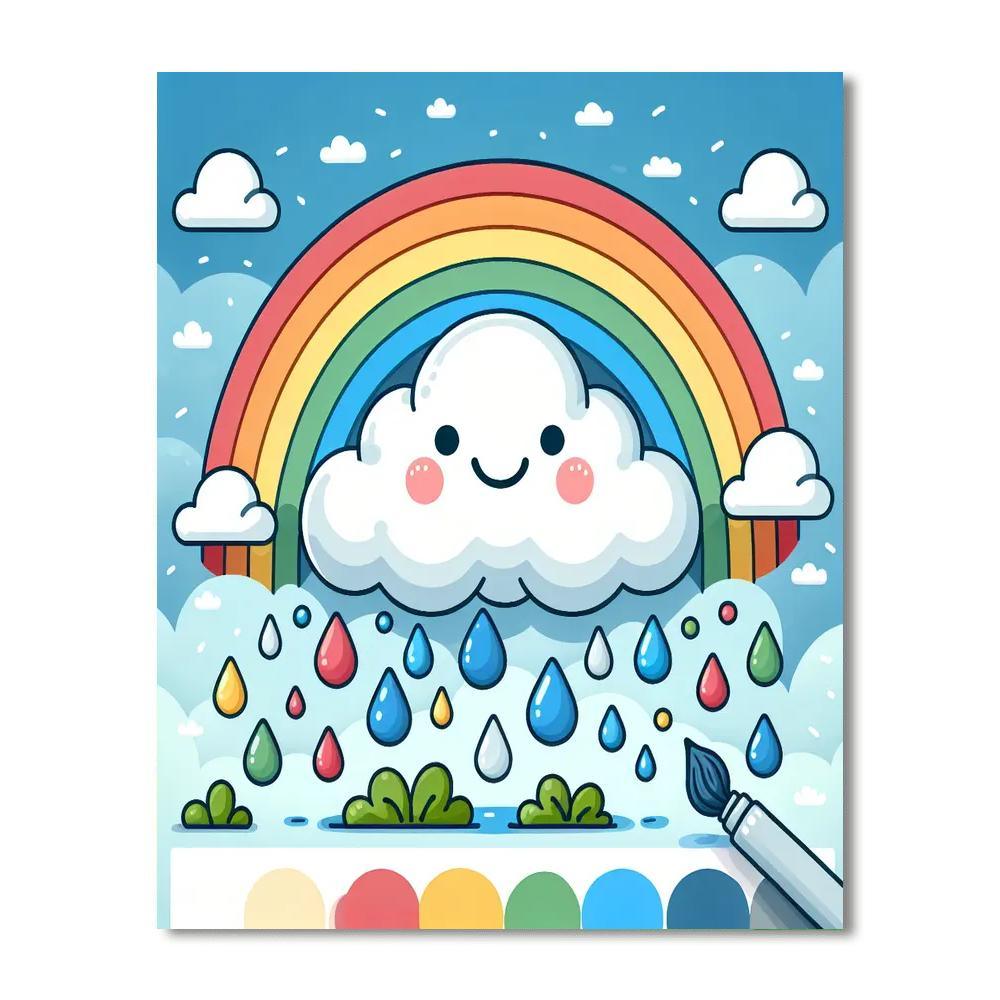 Joyful Raincloud Paint By Color