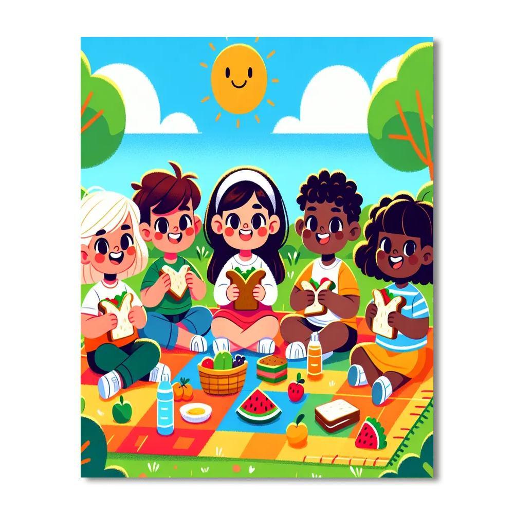 Cheerful Picnic Pals Paint By Color