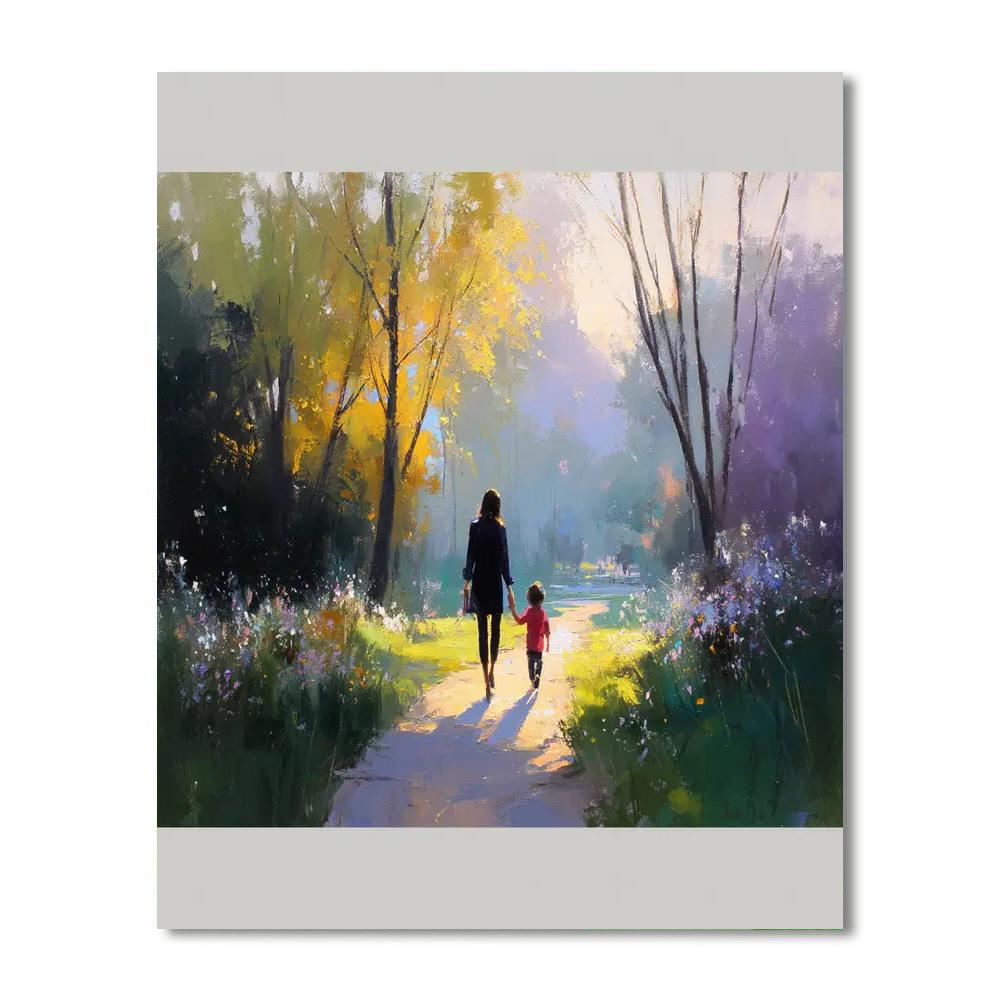Sunlit Morning Stroll Painting Number Kit