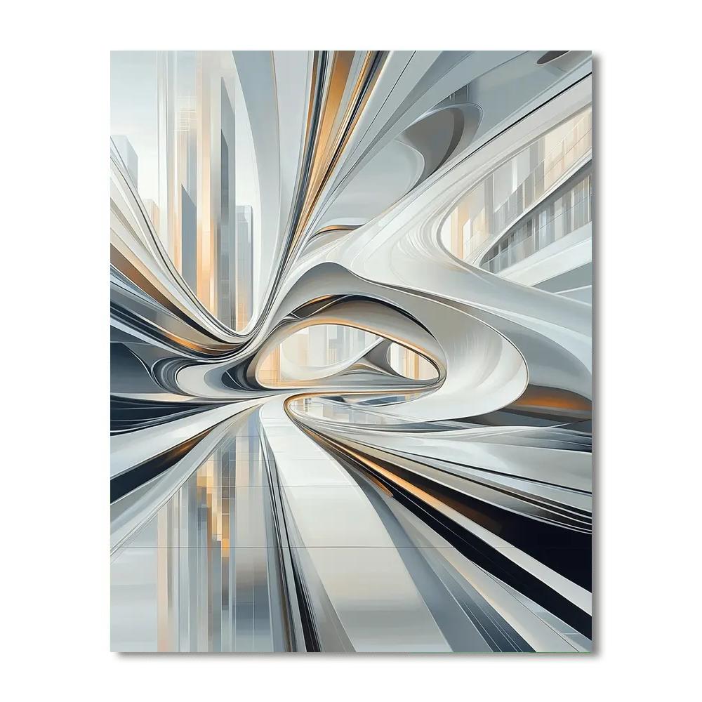 Zaha Hadid Inspired Contemporary Architectural Elegance  Paint By Numbers