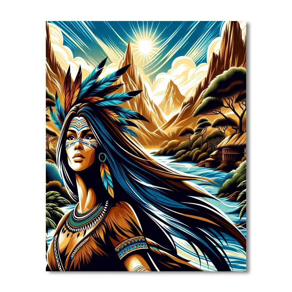 Pocahontas' Spirit Journey Paint By Numbers Art
