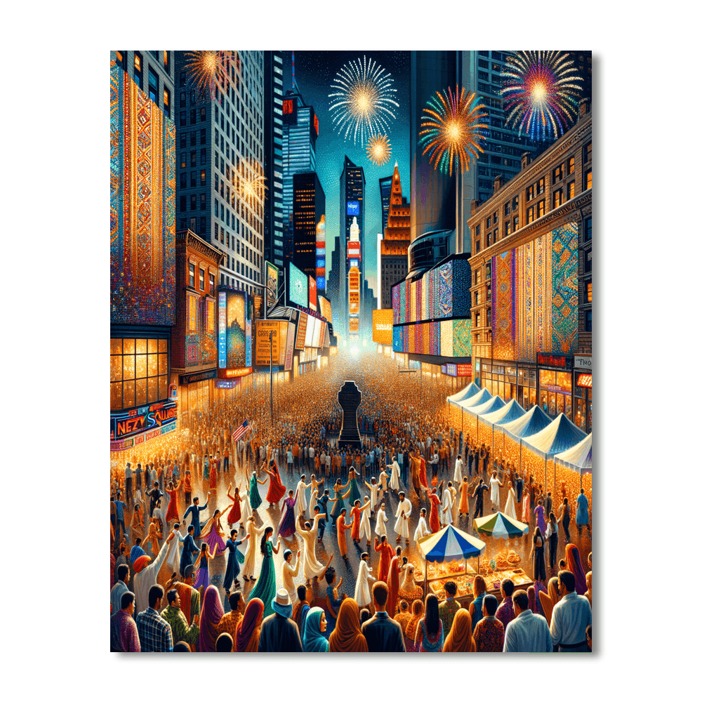 Diwali Festival Of Lights - New York City, Usa Painting By Numbers Kit