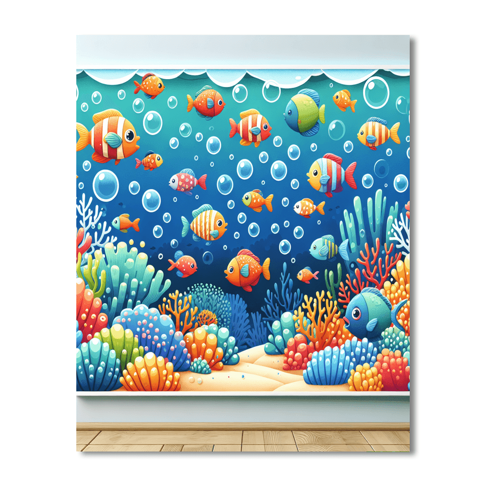 Whimsical Fishy Friends Painting By Numbers Kit