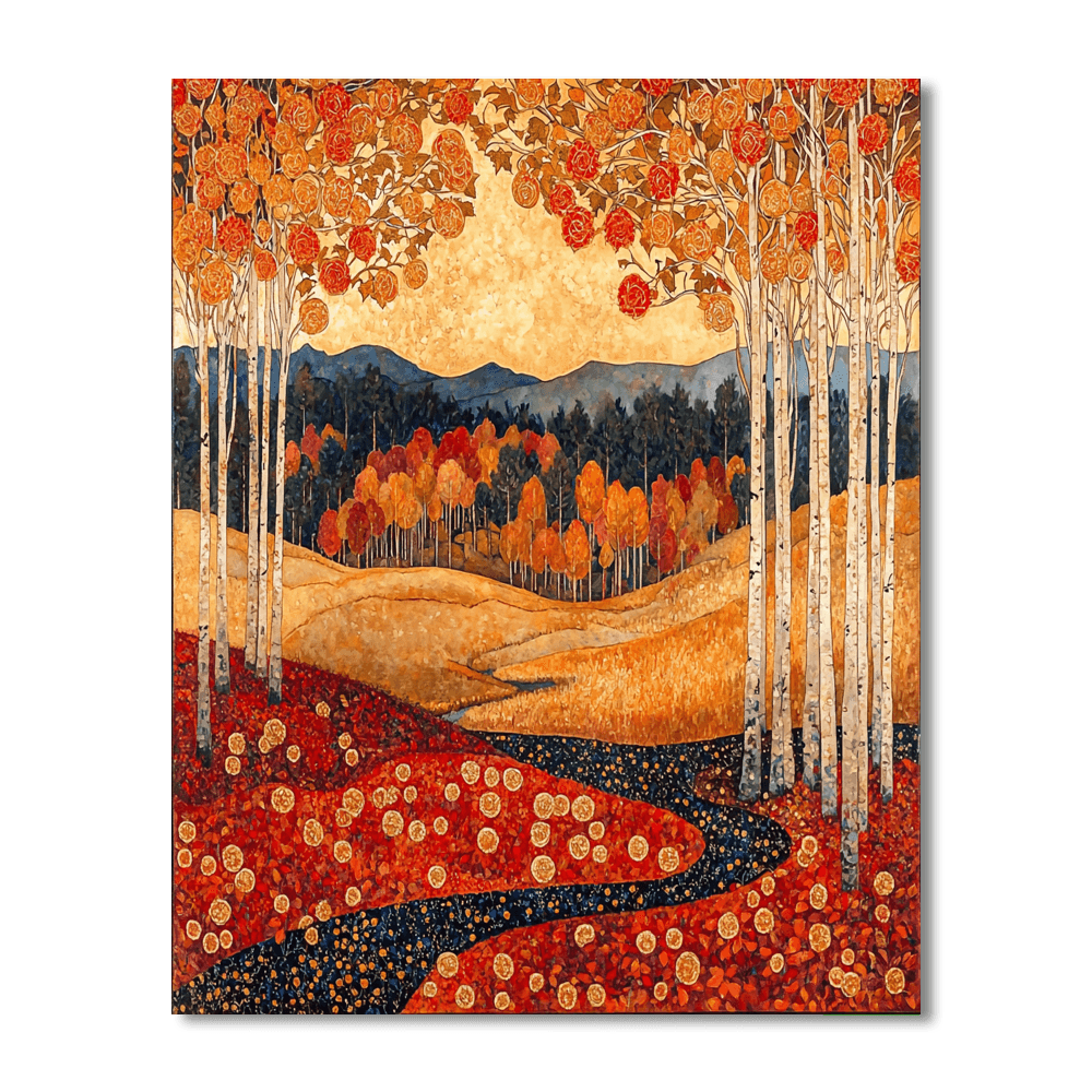 Gustav Klimt Inspired The Magic Of Autumn  Paint By Numbers Art
