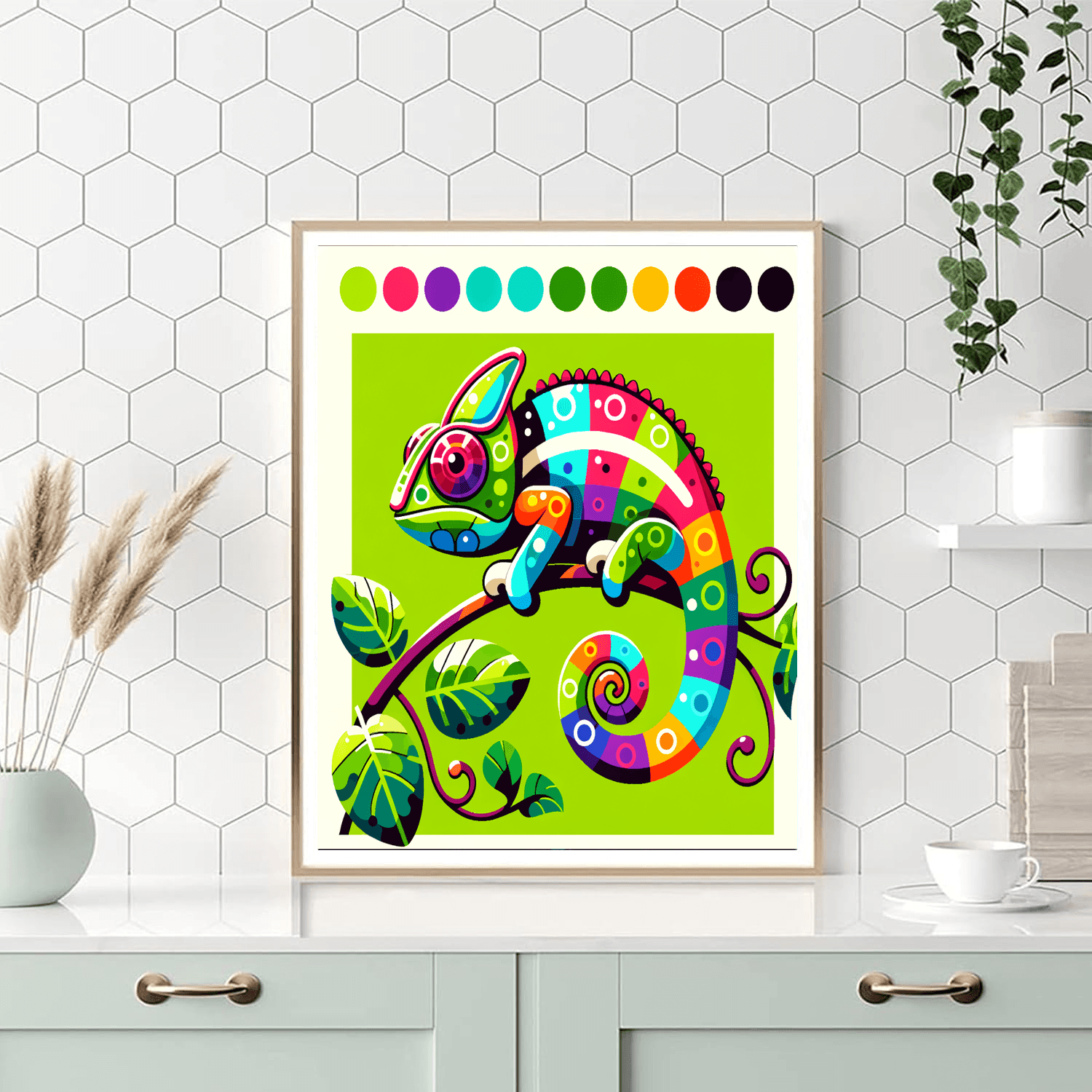 Colorful Chameleon Quest Paint By Color
