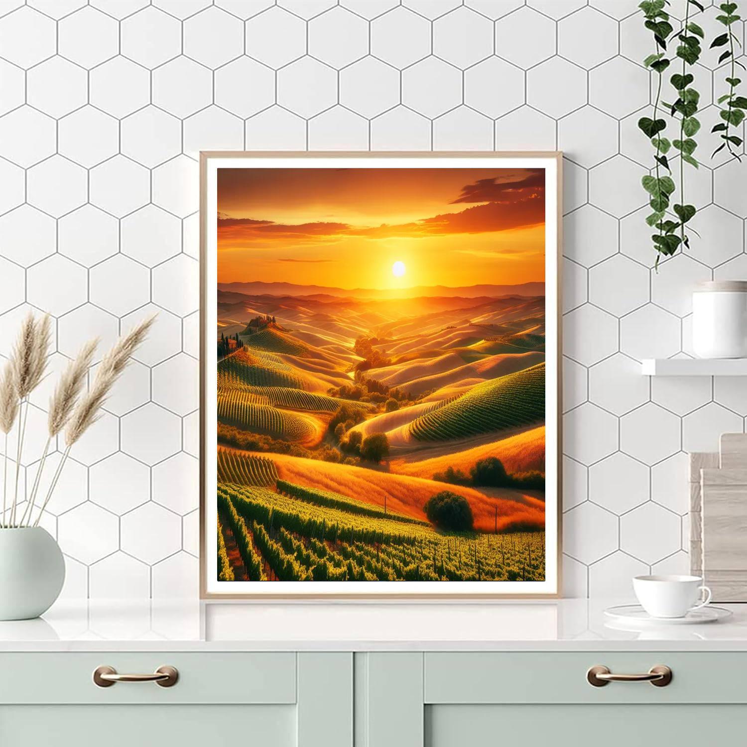 Golden Hour In Tuscany Numbered Painting Kits