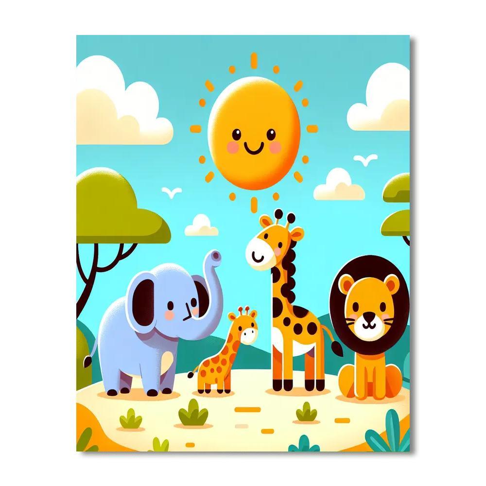 Animal Safari Exploration Paint By Color