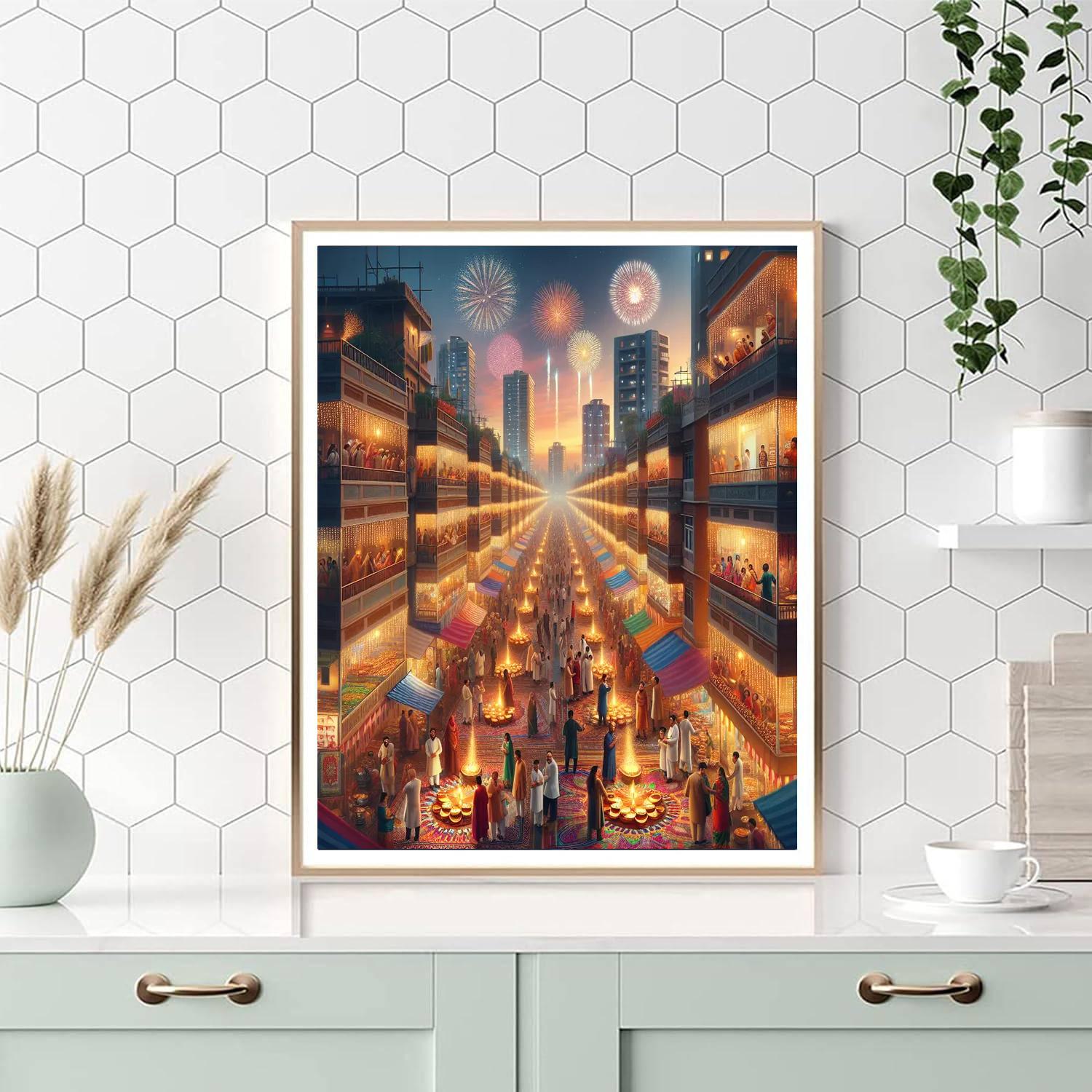 Diwali Festival Of Lights - New Delhi, India Paint By Numbers Kits