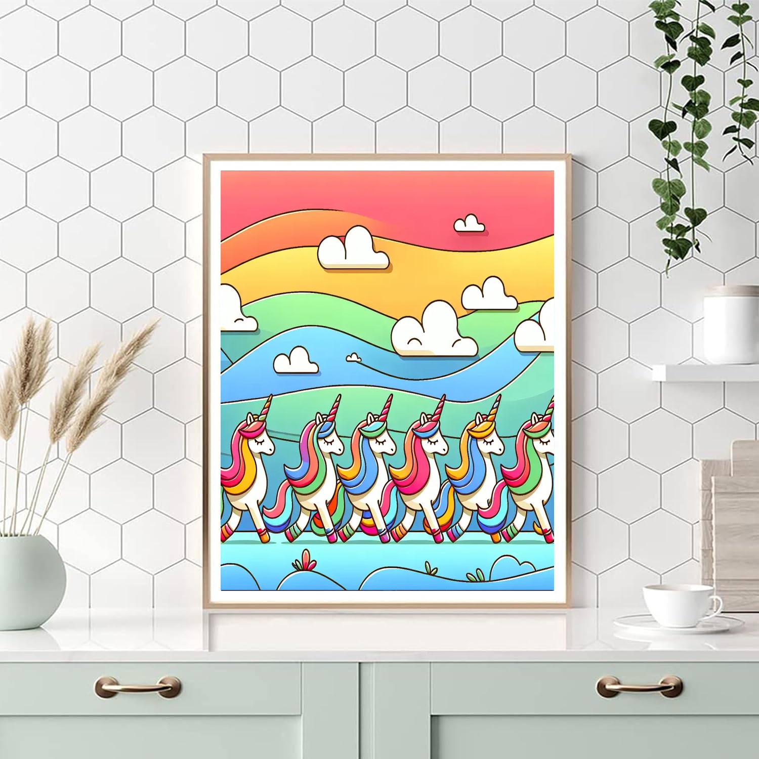 Dreamy Unicorn Parade Number Painting