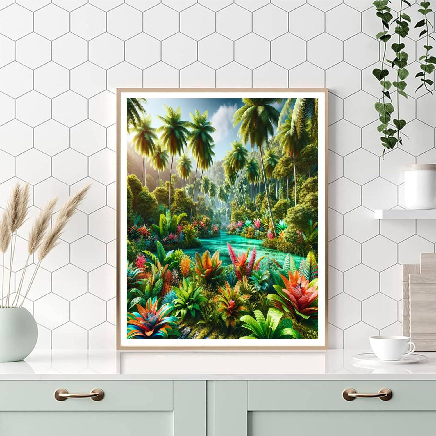 Verdant Tropical Paradise Painting By Numbers Kit