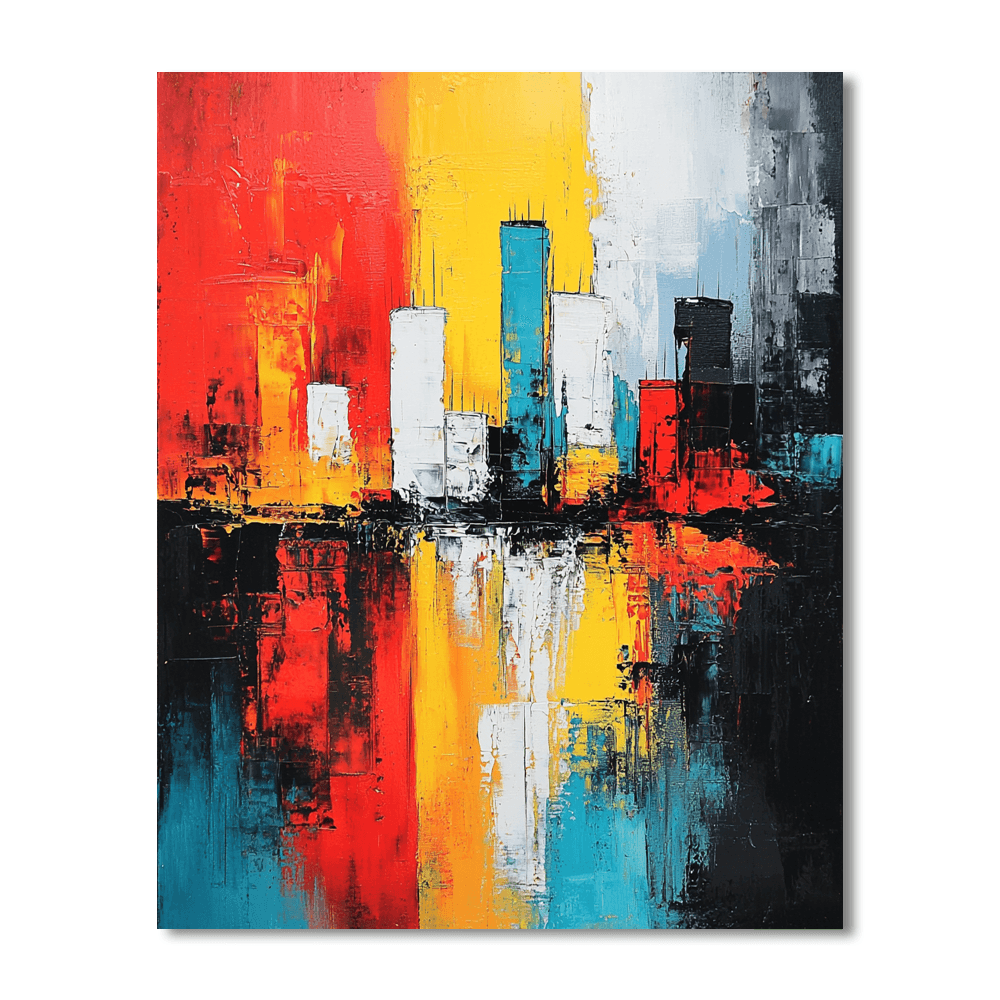 Munch Inspired Expressionist Urban Landscape - DIY Painting By Numbers Kit