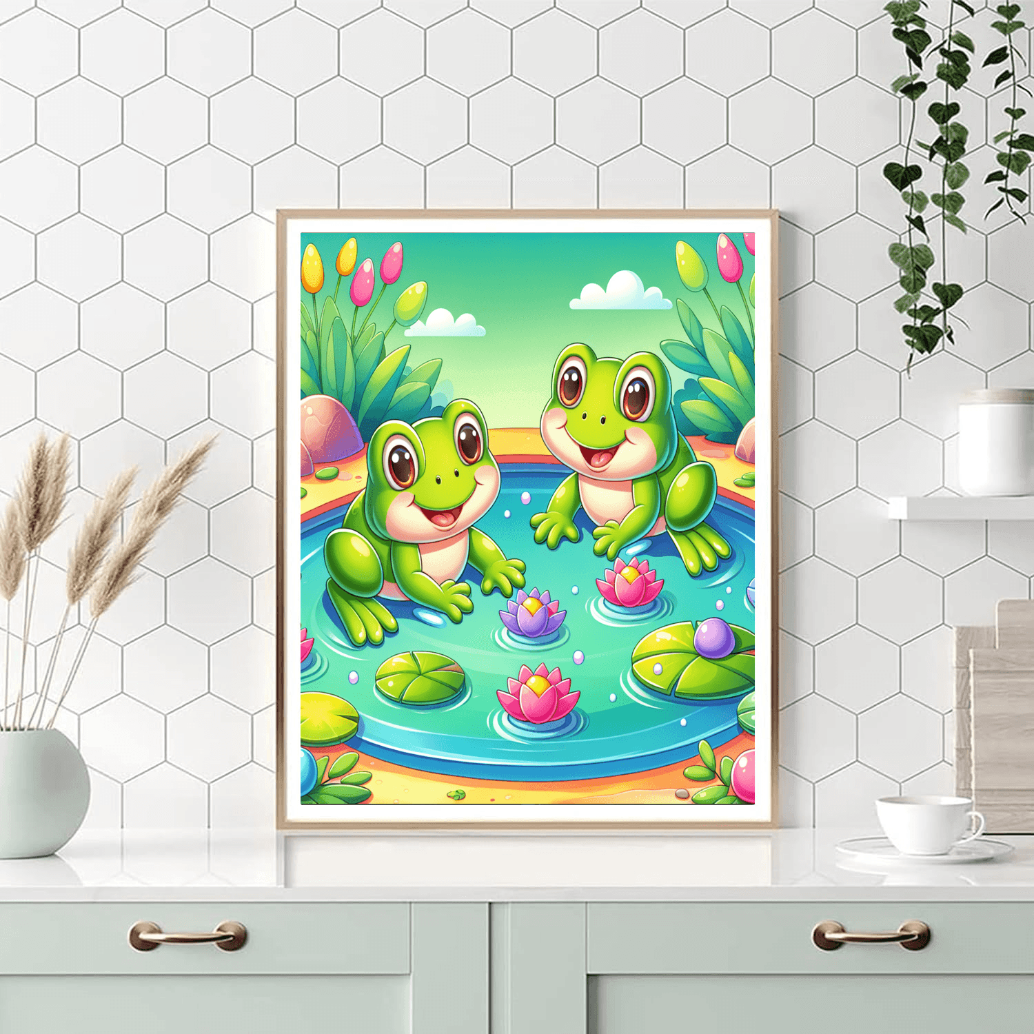 Funky Frog Frolic Number Painting