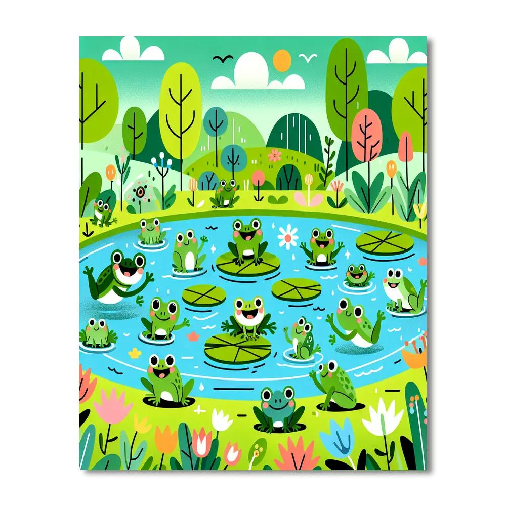 Frog Pond Frolic Numbered Painting Kits