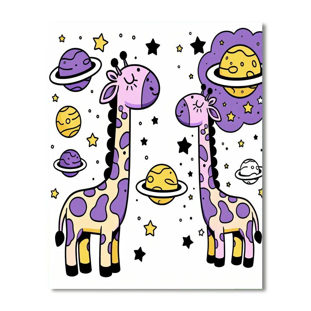 Galaxy Giraffes Paint By Numbers Art