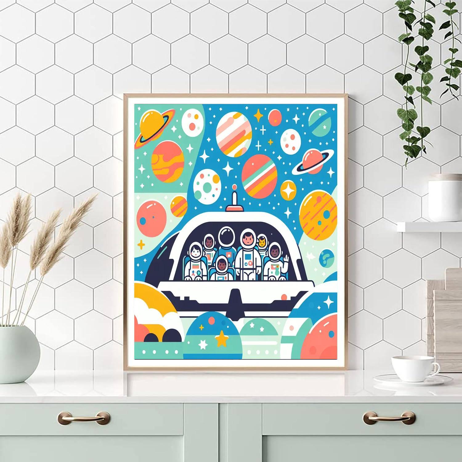 Space Expedition Team Painting By Numbers Kit