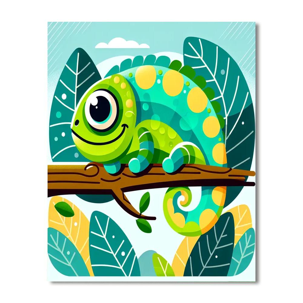 Witty Chameleon Paint By Number