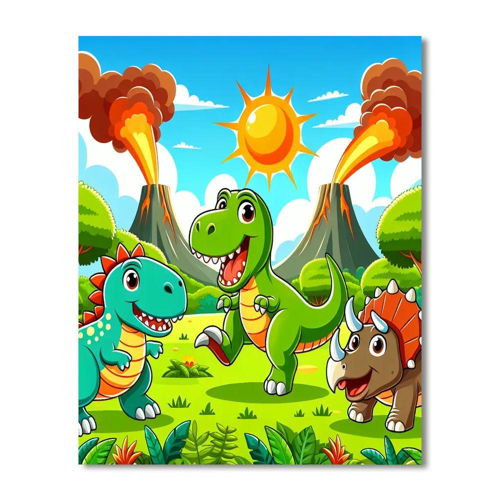 Adventures With Dinosaurs Paint By Color