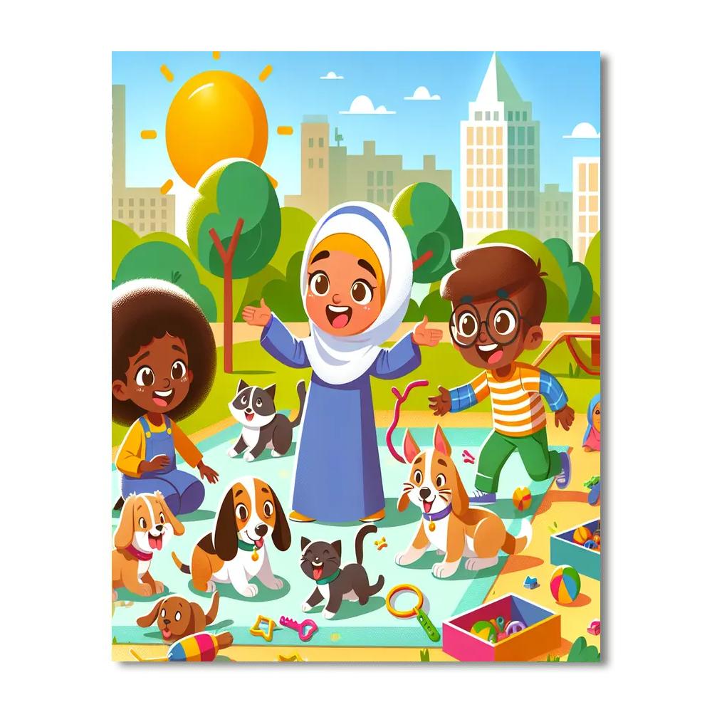 Friendly Pet Adventure Painting Number Kit