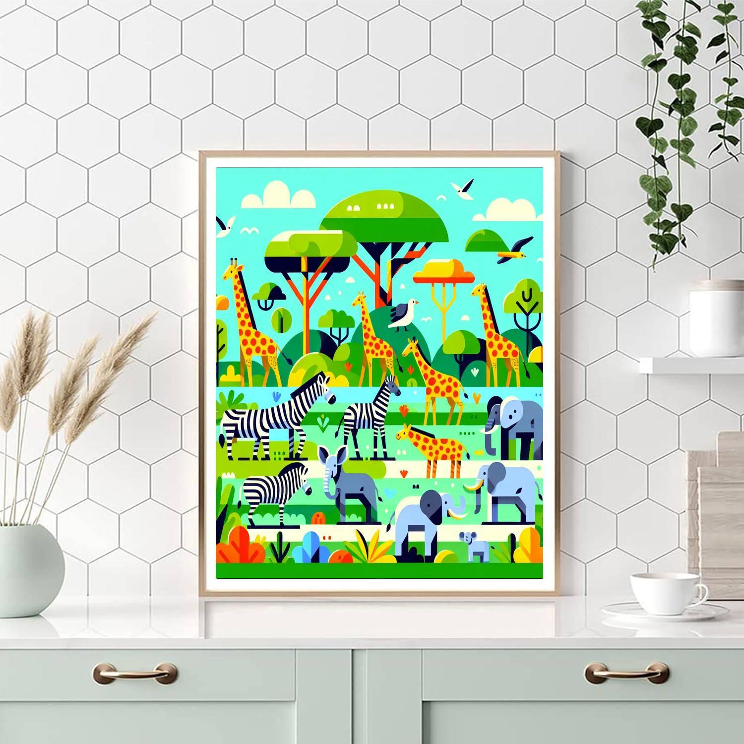 Savannah Wildlife Adventure Paint By Numbers Art