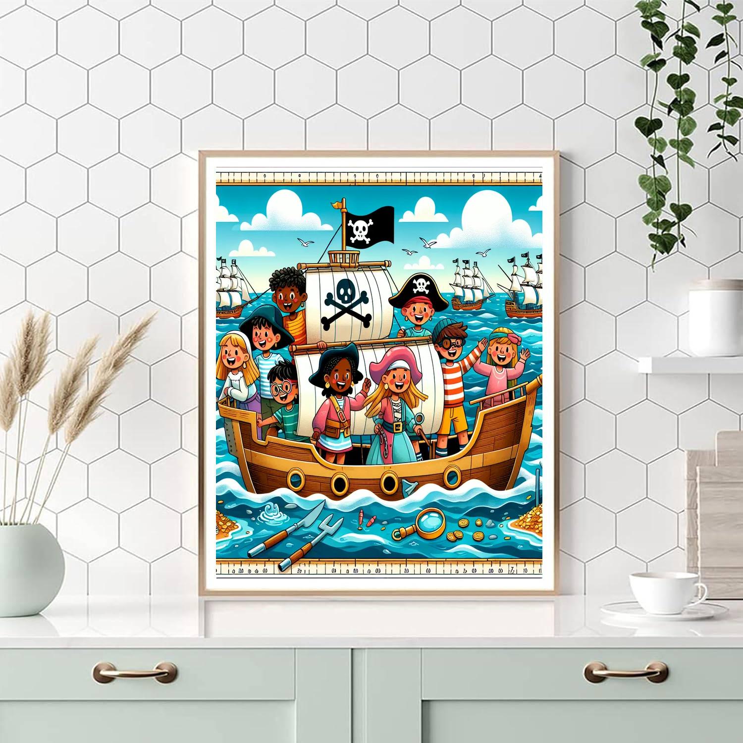 Pirate Ship Treasure Adventure Painting Number Kit