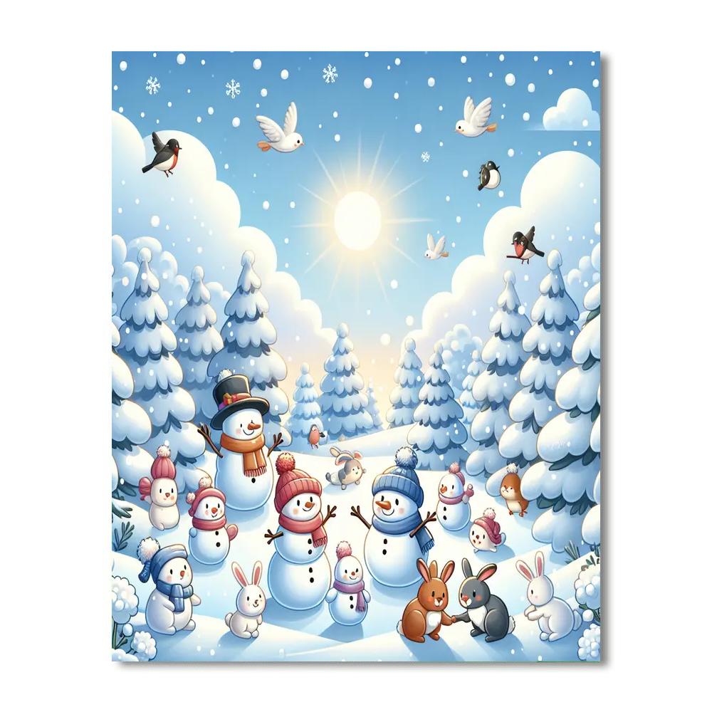 Bright Winter Wonderland Painting Number Kit