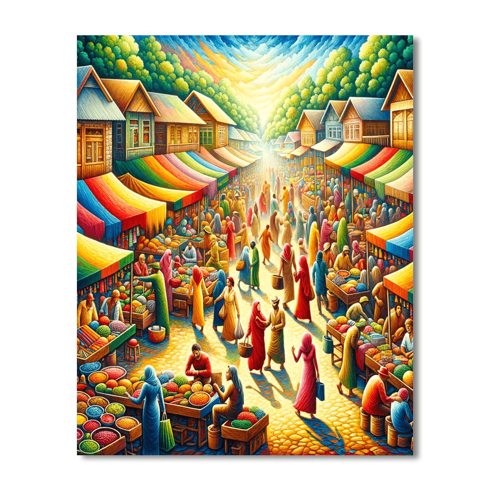 Artistic Village Life Paint By Number